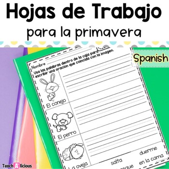 Preview of Hojas de trabajo de lectoescritura | Primavera | Spanish Literacy worksheets