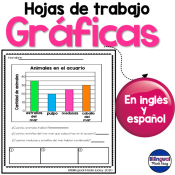 Preview of Hojas de trabajo de matemáticas: Graficas en inglés y español