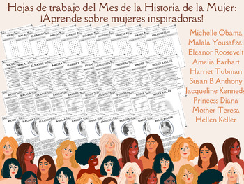 Preview of Hojas de trabajo del Mes de la Historia de la Mujer: mujeres inspiradoras