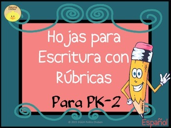 Preview of Spanish Handwriting Paper with Rubric - Hojas para Escritura con Rubrica.