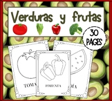 Hojas para colorear de alimentación saludable para frutas 