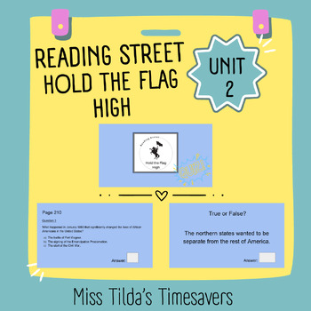 Preview of Hold the Flag High Quiz - Grade 5 Reading Street