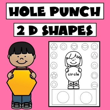Preview of Hole Punch Cards for 2D Shapes | Color and Black/White