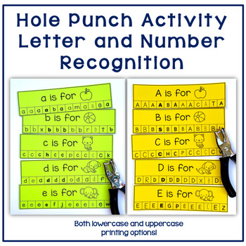 Preview of Hole Punch Letter and Number Recognition Activity