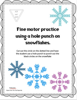 Hole-punch snowflakes fine motor practice