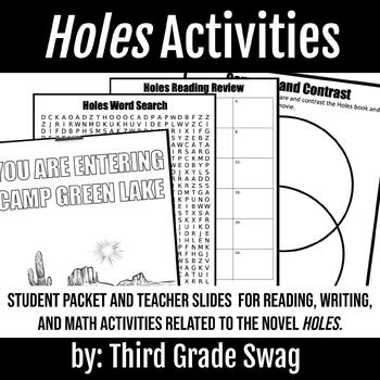 Preview of Holes Activities | Student Packet and Teacher Slides