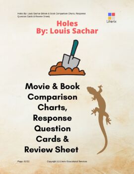 Preview of Holes Book And Movie Review Comparison Charts And Response Question Cards