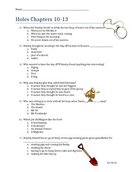 Holes Close Reading and Text-Dependent Questions