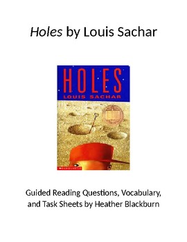 Preview of Holes Chapter Questions and Activity Sheets