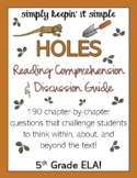 HOLES - Reading Comprehension & Discussion Guide - QUESTIO