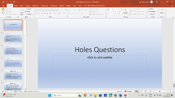 Preview of Holes Comprehension Questions
