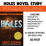 Holes Digital and Printable Novel Study