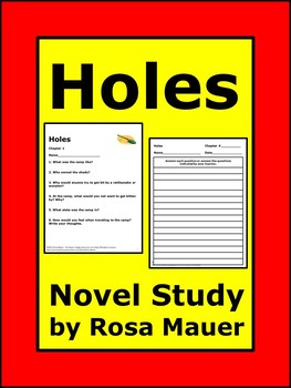 Holes By Louis Sachar 61 Common Core Aligned Worksheets - Hawkins