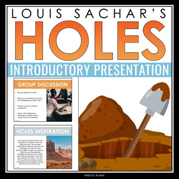 Preview of Holes Introduction Presentation - Discussion, Louis Sachar Biography, & Context