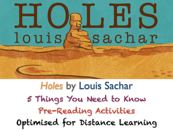 Preview of Holes (Louis Sachar) - 5 Things You Need to Know - Pre-Reading ACTIVITIES