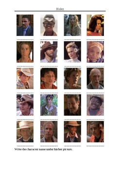 Preview of Holes Movie - Character Matching Exercise