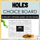 Holes Novel Choice Board Activities Projects and Assessmen