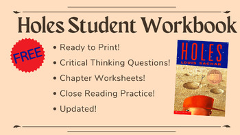 Preview of Holes Novel Study - Complete Student Workbook