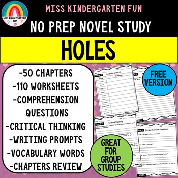 Holes: Novel Study Study Guide for 4th - 7th Grade