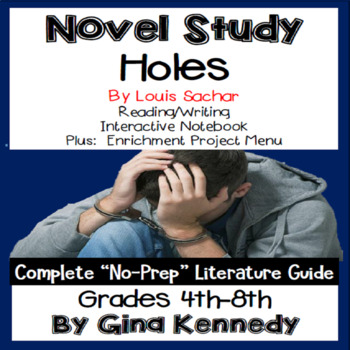 Preview of Holes Novel Study & Project Menu; Plus Digital Option