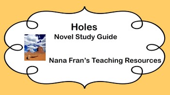 Holes: Novel Study Study Guide for 4th - 7th Grade