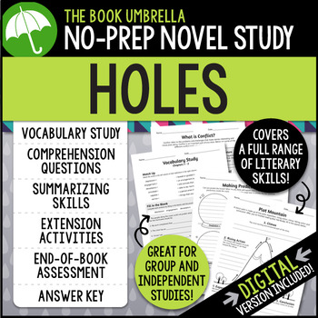 Holes Novel Study Printable + Digital [Louis Sachar] by Gay Miller