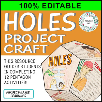 Preview of Holes Novel Study Project Craft - 100% Editable