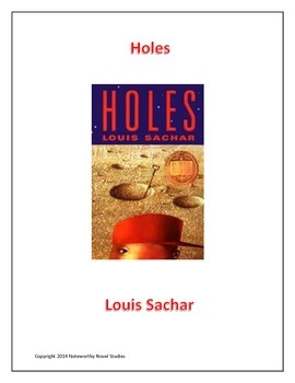 Preview of Holes Novel Study Teaching Guide