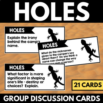 Preview of Holes Novel Study Unit - Group Discussion Questions Review Activity