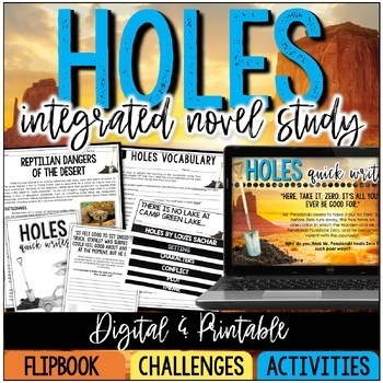 Preview of Holes Novel Study Unit - 6th Grade Novel Units - Holes Novel Activities
