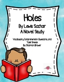 Holes Novel Study and Easel test