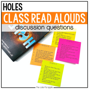 Preview of Holes Questions - Holes Novel Questions - Read Aloud Discussion Questions