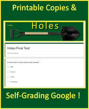 Holes Book Multiple Choice Test Google Form - Digital Learning in