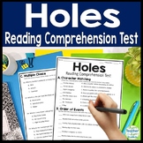 Holes Test | 4-Page Holes Quiz with Answer Key | Holes Fin