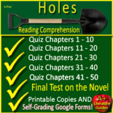 Holes Chapter Quizzes and Test - Printable Copies and Goog