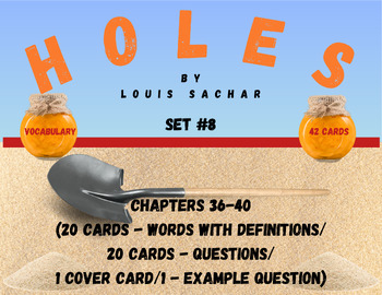 Holes Vocabulary Boom™ Cards Set #8 (Chapters 36-40) 42 Cards