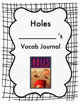 Preview of Holes Vocabulary Journal and Notebook