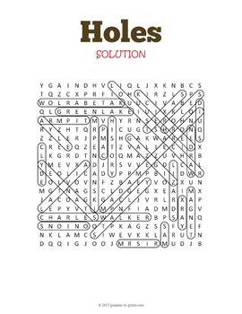 holes word search puzzle by puzzles to print teachers pay teachers