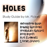 Holes lesson plans, study guide and reading questions