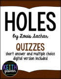 Holes by Louis Sachar: 10 Quizzes (Distance Learning)