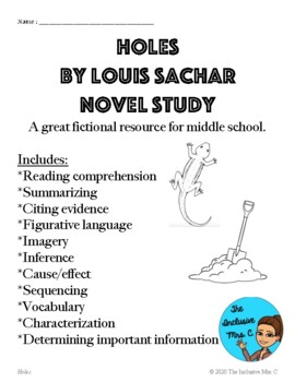 Holes Novel Study Guide with Printable Activities