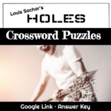 Holes by Louis Sachar -  Crossword Puzzles  -  Set of 10 G