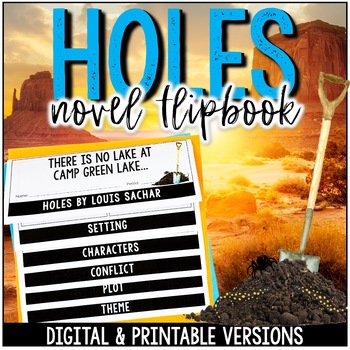 Preview of Holes Novel Activities - Literary Elements Print & Digital Flipbook