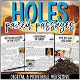 Holes Novel Study Activities - Paired Informational Passages