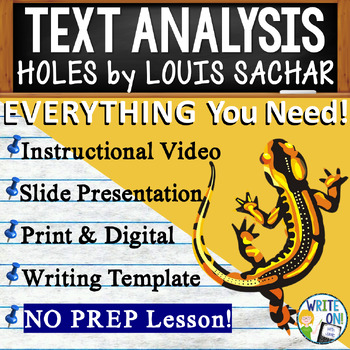 Preview of Holes by Louis Sachar - Text Based Evidence - Text Analysis Essay Writing Lesson