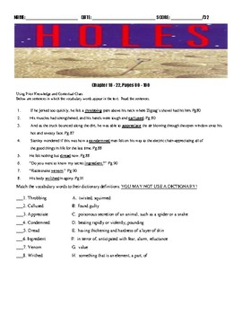 Holes by Louis Sachar Writing Worksheet / Worksheet -Irish, worksheet