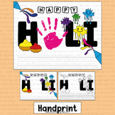 Holi Activities Festival of Color Handprint Writing Art Ki