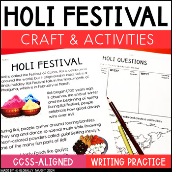 Preview of Holi Festival Activities and Craft - Holi Narrative Writing Activity