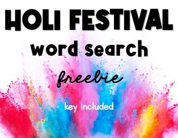 Preview of Holi Festival Word Search Freebie