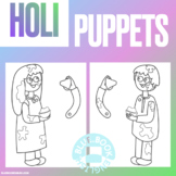 Holi Moveable Puppet - Holi Craft - Coloring Printable Decoration